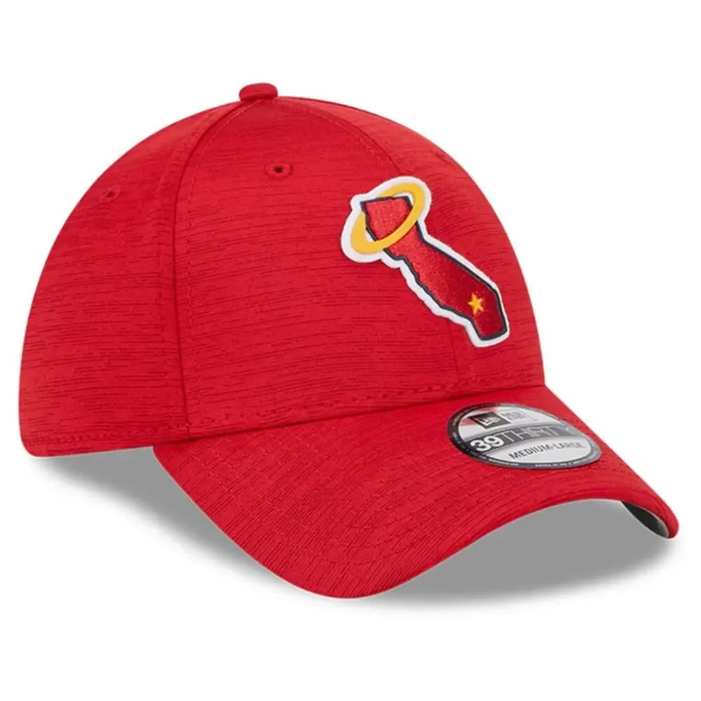 Men's Los Angeles Angels New Era Red Clubhouse 39THIRTY Flex Hat / Cap